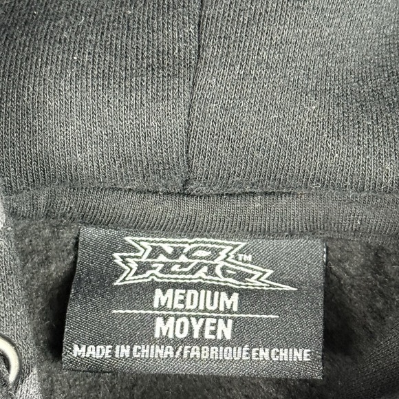 Y2K Vintage No Fear All Over Print Hoodie Mens Medium Skater Grunge Emo Black - Picture 4 of 6